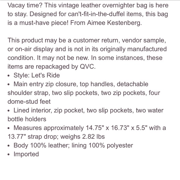 As is Aimee Kestenberg overnight bag in yummy pink tie dye! - Picture 6 of 6